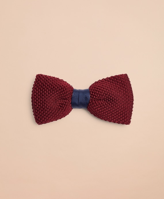 Knit Jacquard Silk Bow Tie - Brooks Brothers Outlet