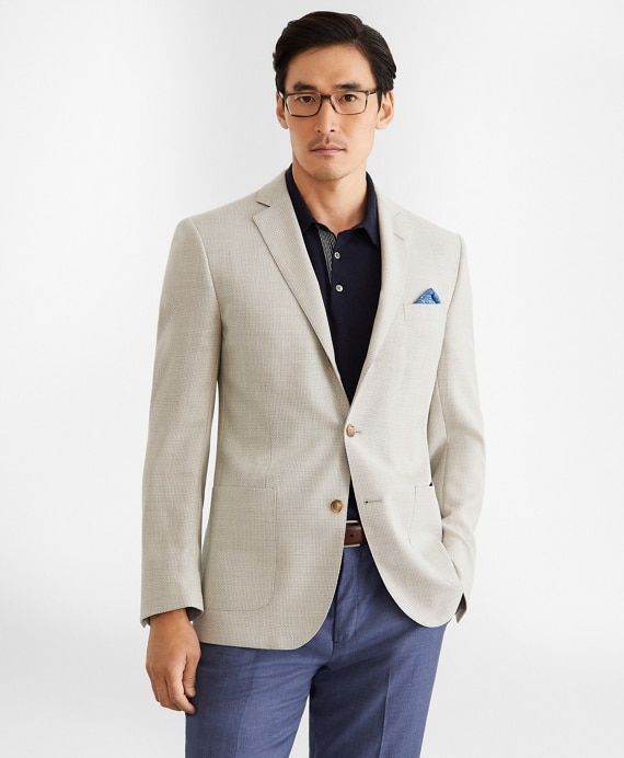 Regent Fit Three-Button Hopsack Sport Coat - Brooks Brothers Outlet