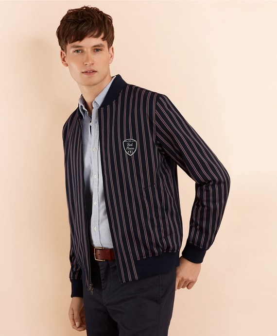 Striped Bomber Jacket - Brooks Brothers Outlet