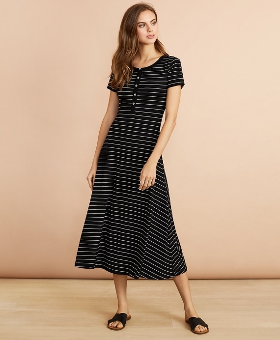 Striped Jersey Midi Dress - Brooks Brothers Outlet