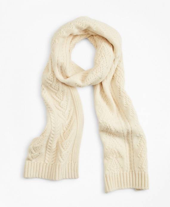 Merino Wool Fisherman Cable Scarf - Brooks Brothers Outlet