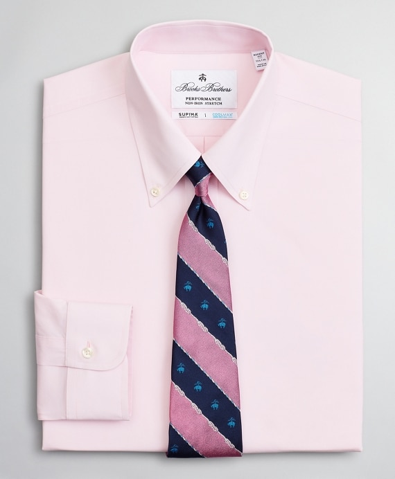 Regent Fitted Dress Shirt, Performance Non-Iron with COOLMAX&reg;, Button-Down Collar Twill - Brooks Brothers Outlet