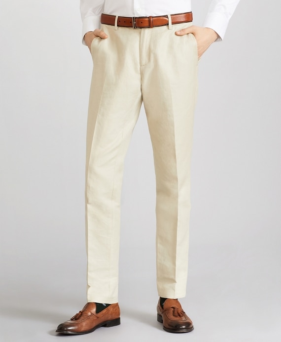 Soho Fit Linen and Cotton Chino Pants - Brooks Brothers Factory Outlet