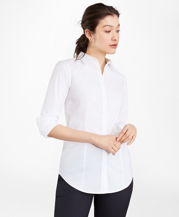 Tailored-Fit Performance Non-Iron COOLMAX&reg; Poplin Shirt - Brooks Brothers Outlet
