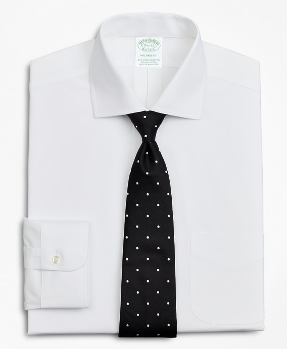Stretch Milano Slim-Fit Dress Shirt, Non-Iron Poplin English Collar - Brooks Brothers Outlet