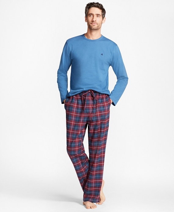 Outlined Plaid Flannel Lounge Set - Brooks Brothers Outlet