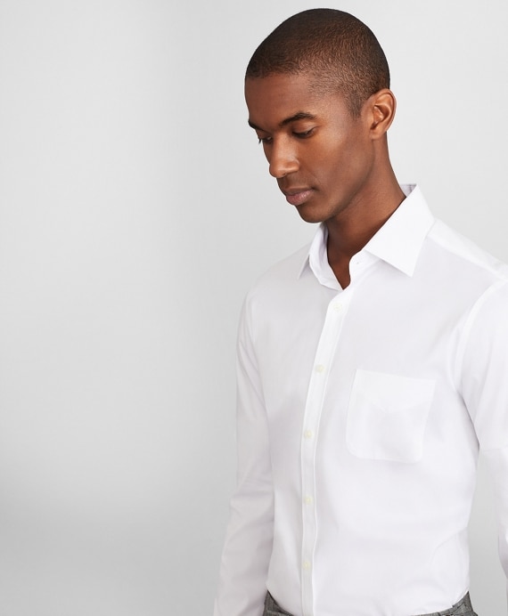 Soho Extra-Slim Fit Dress Shirt, Performance Non-Iron with COOLMAX&reg;, Ainsley Collar Twill - Brooks Brothers Outlet