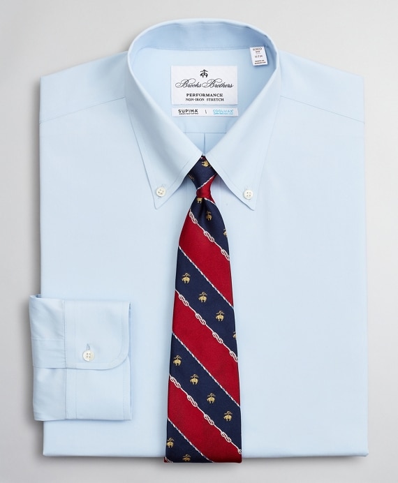 Soho Extra-Slim Fit Dress Shirt, Performance Non-Iron with COOLMAX&reg;, Button-Down Collar Twill - Brooks Brothers Outlet