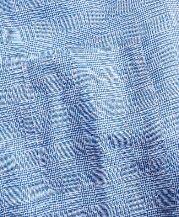 Madison Classic-Fit Sport Shirt, Irish Linen Glen Plaid - Brooks Brothers Outlet