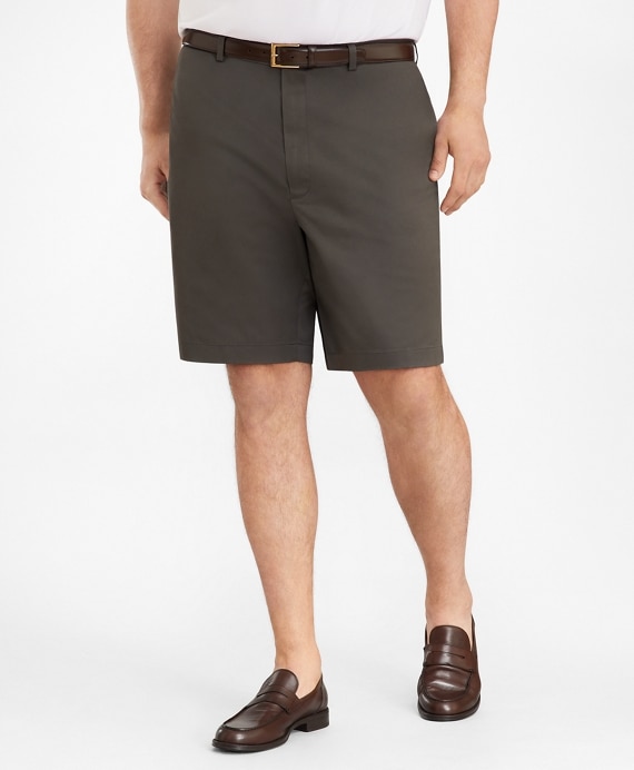 Big & Tall Flat Front Stretch Advantage Chino Shorts - Brooks Brothers Factory Outlet