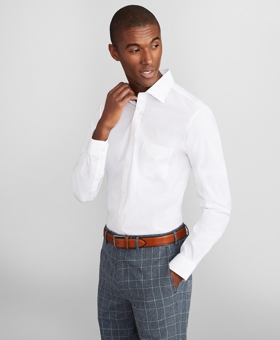 Milano Slim Fit Dress Shirt, Performance Non-Iron with COOLMAX&reg;, Ainsley Collar Twill - Brooks Brothers Outlet