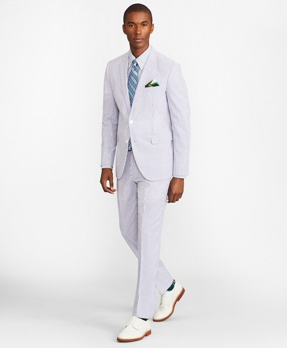 Milano Fit Stripe Seersucker Suit - Brooks Brothers Factory Outlet