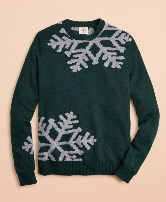 Snowflake Intarsia Sweater - Brooks Brothers Outlet