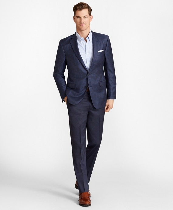 Regent Fit Navy Plaid Sport Coat - Brooks Brothers Outlet