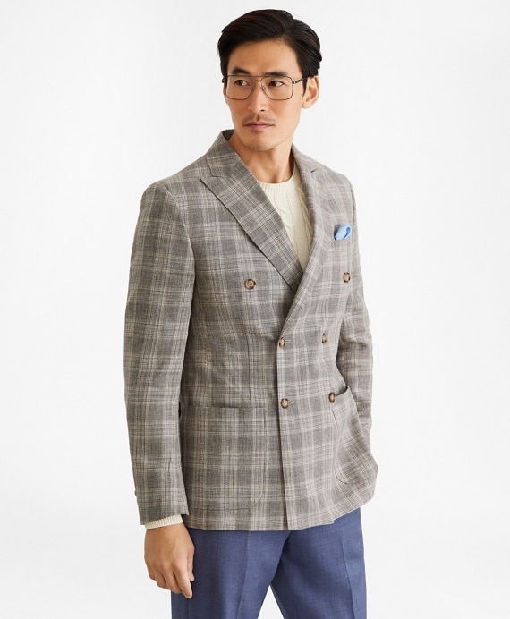 Regent Fit Double-Breasted Check Sport Coat - Brooks Brothers Outlet