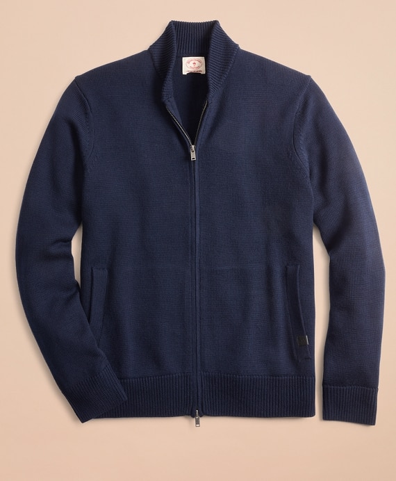 Merino Wool Zip-Up Sweater - Brooks Brothers Outlet