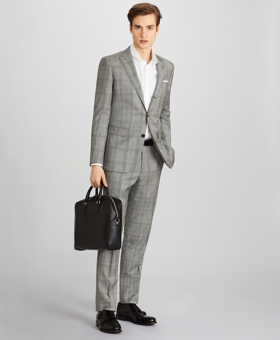 Milano Fit Three-Button Plaid 1818 Suit - Brooks Brothers Factory Outlet