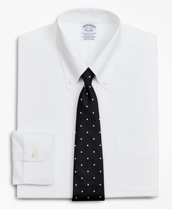 Stretch Regent Fitted Dress Shirt, Non-Iron Poplin Button-Down Collar - Brooks Brothers Outlet