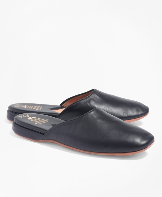 Nappa Backless Slippers - Brooks Brothers Outlet
