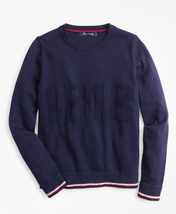 Boys Cotton 1818 Crewneck Sweatshirt - Brooks Brothers Factory Outlet