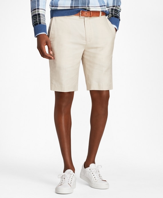 Linen and Cotton Bermuda Shorts - Brooks Brothers Outlet