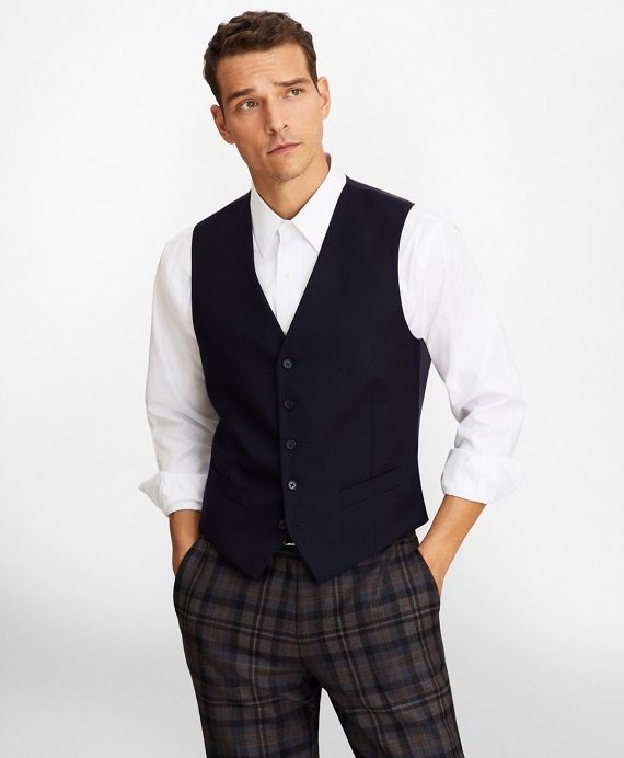 Five-Button Flannel Vest - Brooks Brothers Outlet