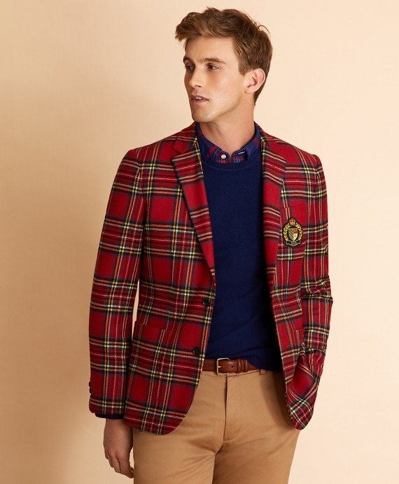 Wool-Blend Royal Stewart Tartan Sport Coat - Brooks Brothers Factory Outlet