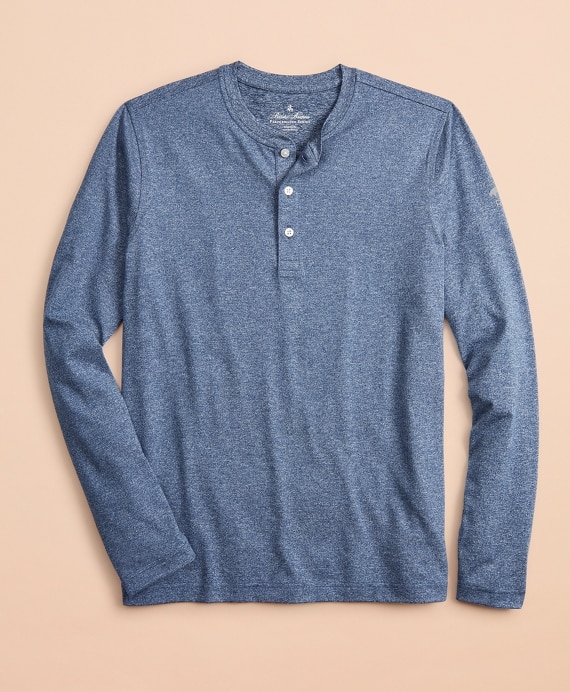 Performance Series Long-Sleeve Henley - Brooks Brothers Outlet