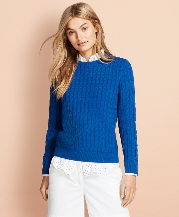 Cable-Knit Cotton-Cashmere Sweater - Brooks Brothers Outlet