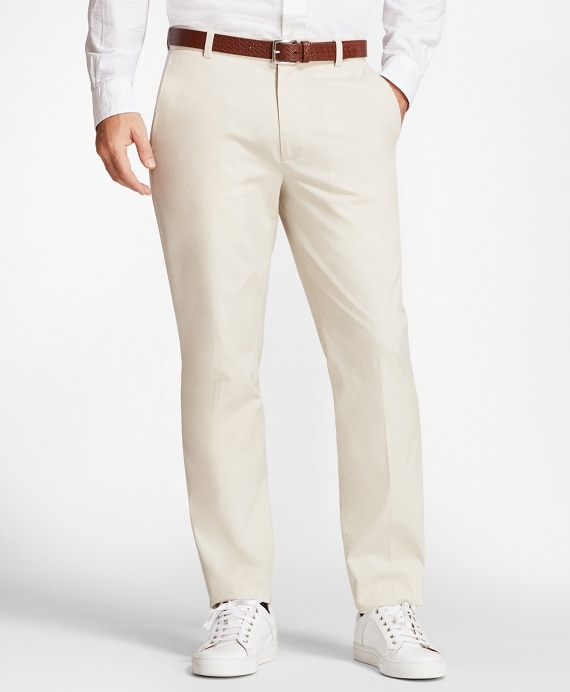 Clark Fit Supima&reg; Cotton Poplin Stretch Chino Pants - Brooks Brothers Outlet