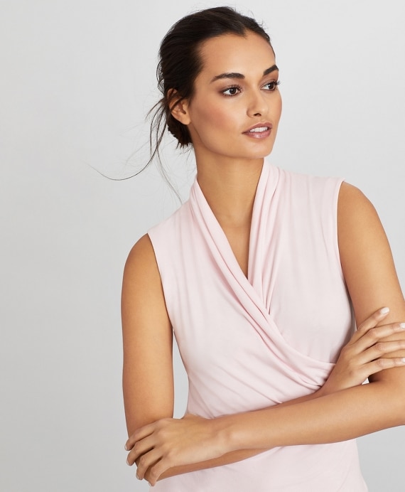 Jersey Faux Wrap Shell - Brooks Brothers Outlet