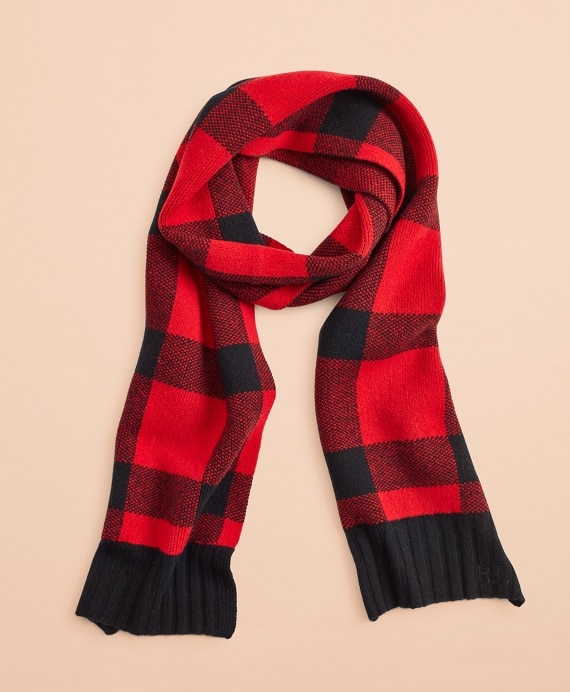 Buffalo Plaid Wool-Blend Scarf - Brooks Brothers Factory Outlet
