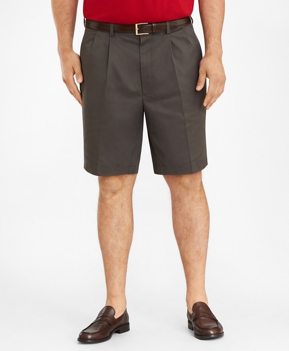 Big & Tall Pleat Front Stretch Advantage Chino Shorts - Brooks Brothers Factory Outlet