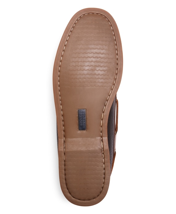 Contrasting Leather Boat Shoes - Brooks Brothers Outlet