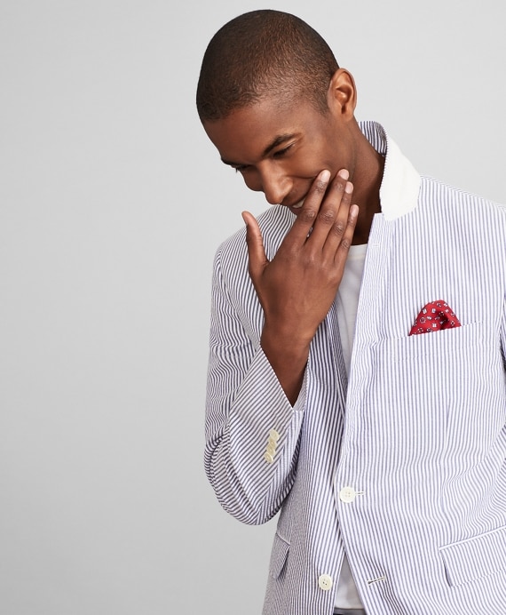 Milano Fit Stripe Seersucker Sport Coat - Brooks Brothers Outlet
