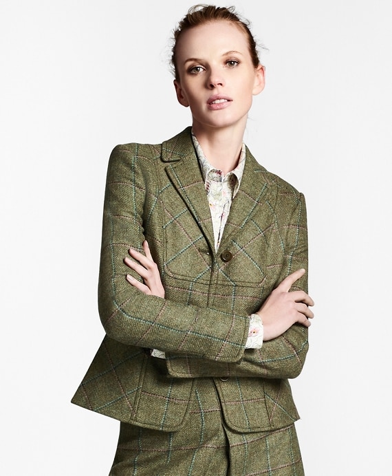 Checked Wool Tweed Jacket - Brooks Brothers Outlet
