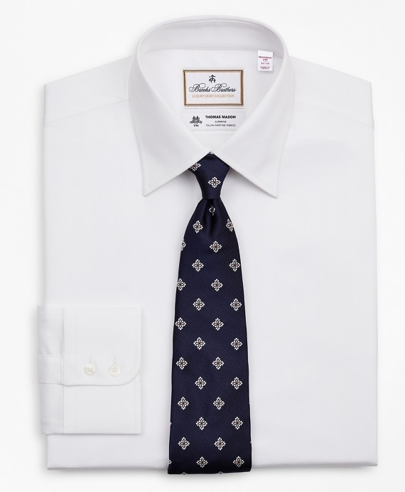 Luxury Collection Madison Classic-Fit Dress Shirt, Franklin Spread Collar Herringbone - Brooks Brothers Outlet