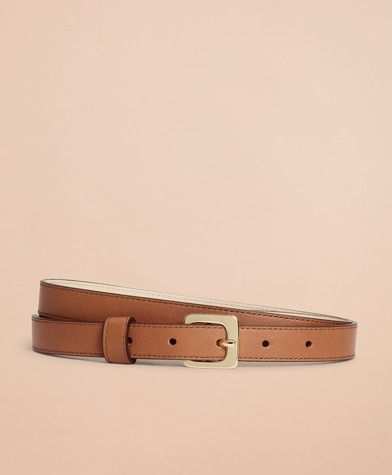 Leather Skinny Belt - Brooks Brothers Outlet