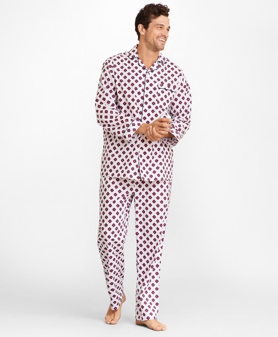 Neat Print Pajamas - Brooks Brothers Outlet