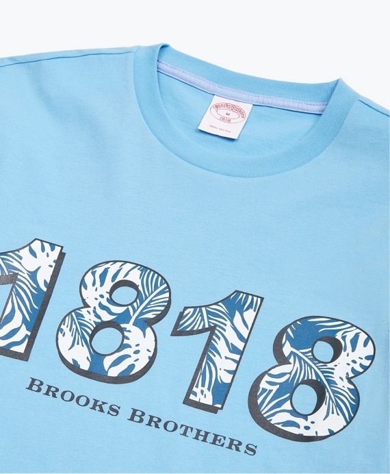 Tropical-Print 1818 Cotton Jersey T-Shirt - Brooks Brothers Outlet