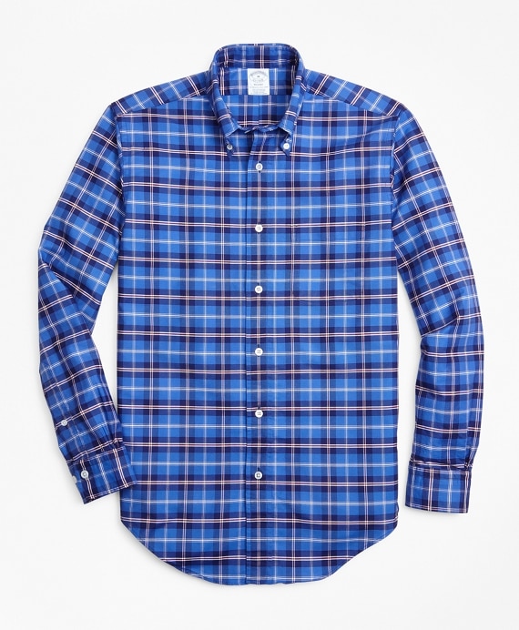 Regent Fit Oxford Plaid Sport Shirt - Brooks Brothers Outlet