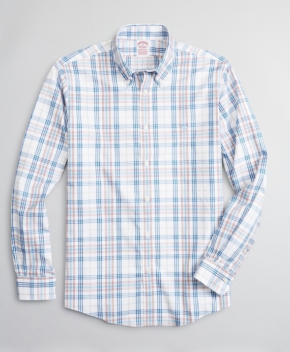 Stretch Madison Classic-Fit Sport Shirt, Non-Iron Multi-Plaid - Brooks Brothers Outlet