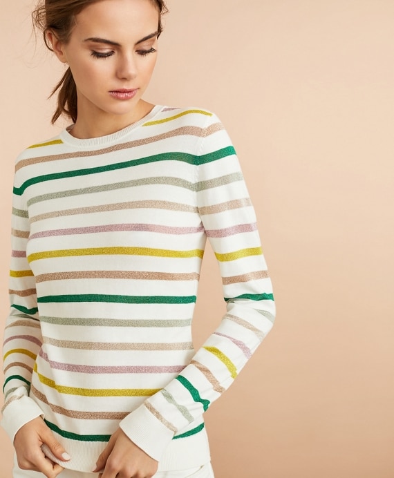 Shimmer Stripe Sweater - Brooks Brothers Factory Outlet
