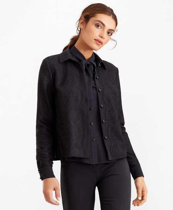 Lace & Satin Blouse - Brooks Brothers Outlet