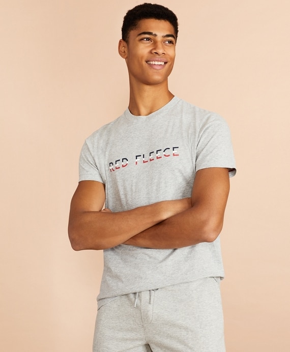Jersey Cotton Red Fleece Graphic T-Shirt - Brooks Brothers Outlet