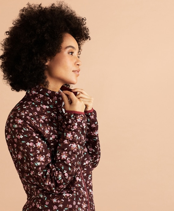 Reversible Floral-Print Puffer Jacket - Brooks Brothers Outlet