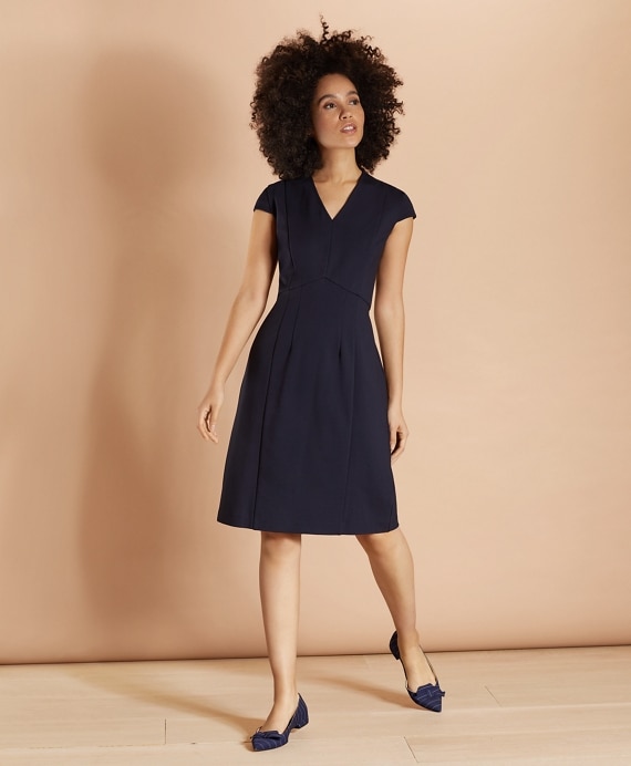 Ponte Knit Cap-Sleeve Sheath Dress - Brooks Brothers Outlet