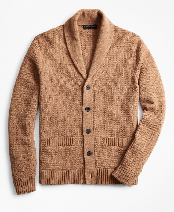 Camel Hair Shawl Collar Cardigan - Brooks Brothers Outlet