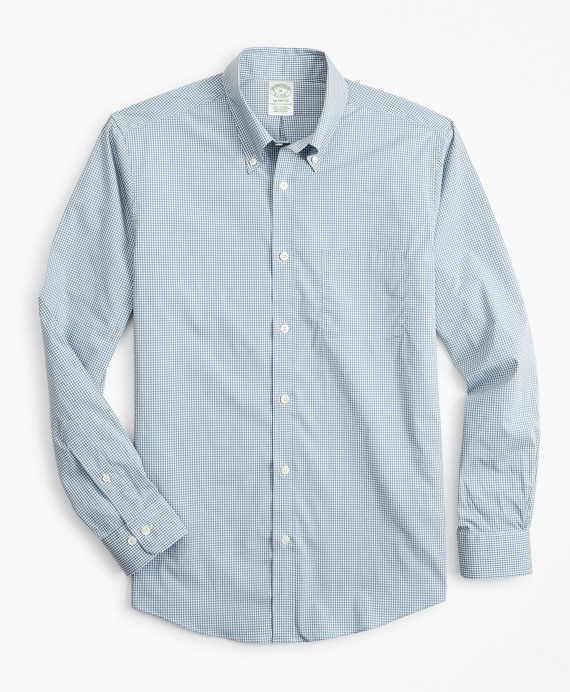 Milano Slim-Fit Sport Shirt, Performance Series with COOLMAX&reg;, Gingham - Brooks Brothers Outlet