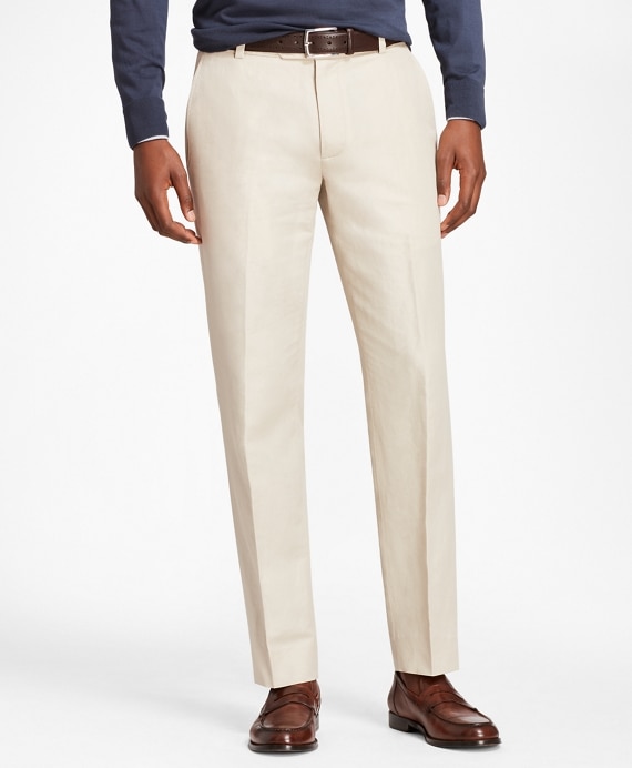 Milano Fit Linen and Cotton Chino Pants - Brooks Brothers Factory Outlet